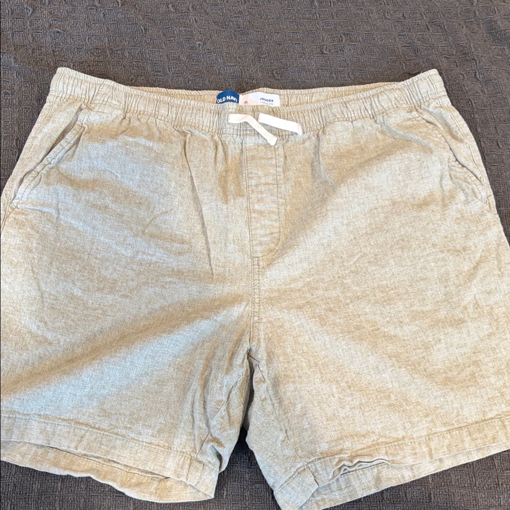 Old Navy Light Green Linen flat front Shorts